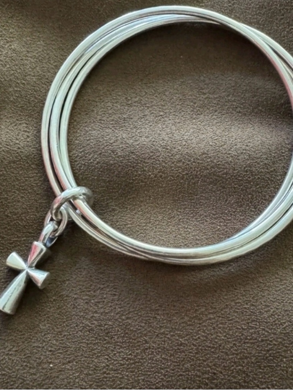 James Avery Silver Cross Stackable Bangle Set